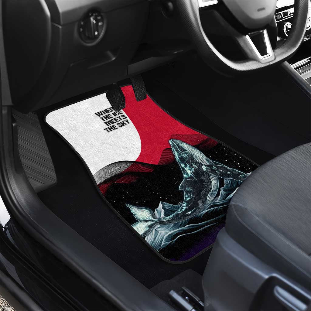 Greenland Whale Car Mats with Arctic Waves and Where the Ice Meets the Sky Text Design