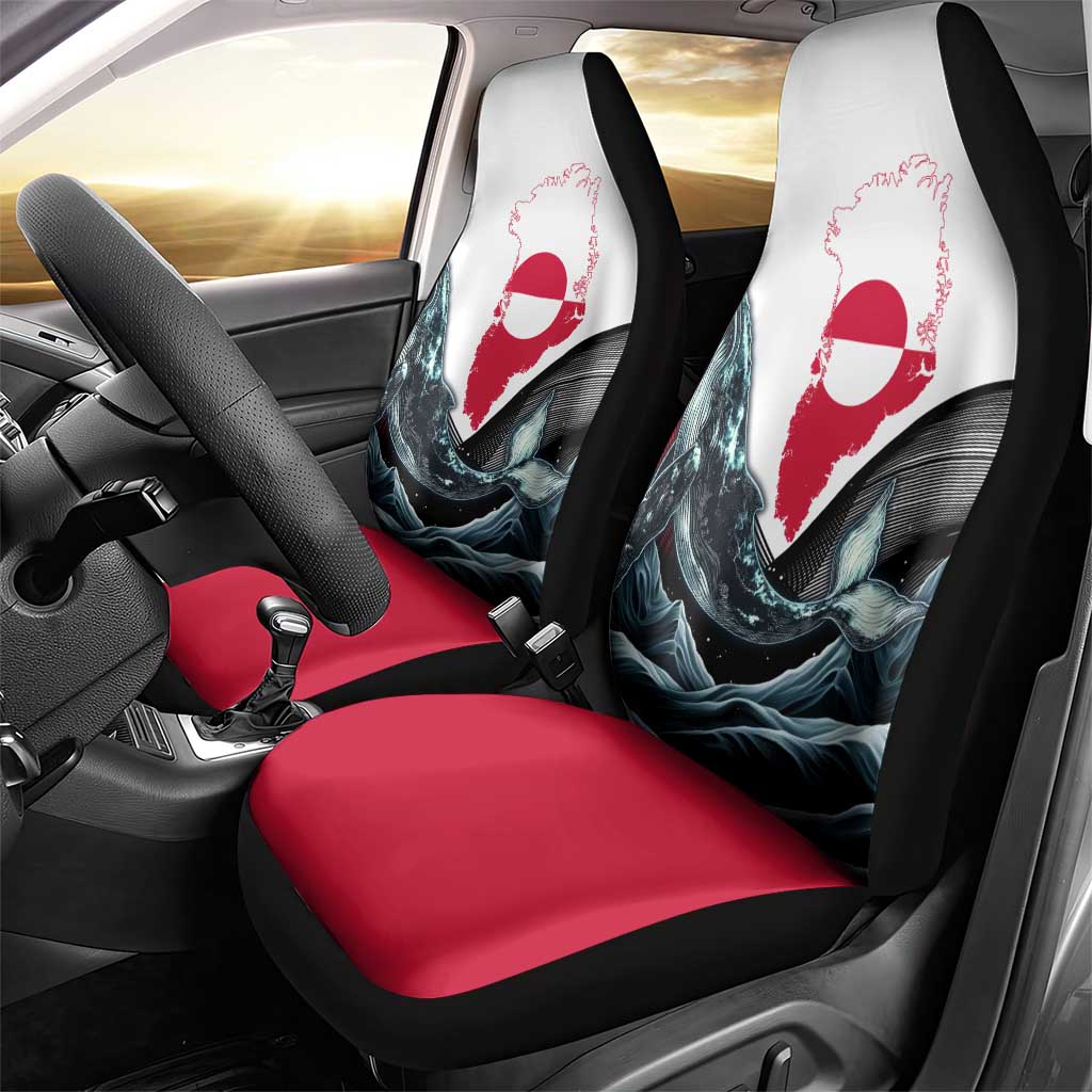 Greenland Whale Car Seat Cover with Arctic Waves and Where the Ice Meets the Sky Text Design