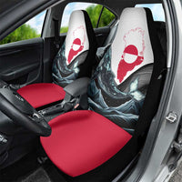 Greenland Whale Car Seat Cover with Arctic Waves and Where the Ice Meets the Sky Text Design