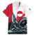 Greenland Whale Family Matching Mermaid Dress and Hawaiian Shirt with Arctic Waves and Where the Ice Meets the Sky Text Design