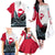Greenland Whale Family Matching Off The Shoulder Long Sleeve Dress and Hawaiian Shirt with Arctic Waves and Where the Ice Meets the Sky Text Design