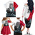 Greenland Whale Family Matching Off The Shoulder Long Sleeve Dress and Hawaiian Shirt with Arctic Waves and Where the Ice Meets the Sky Text Design