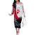 Greenland Whale Family Matching Off The Shoulder Long Sleeve Dress and Hawaiian Shirt with Arctic Waves and Where the Ice Meets the Sky Text Design