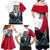 Greenland Whale Family Matching Off Shoulder Maxi Dress and Hawaiian Shirt with Arctic Waves and Where the Ice Meets the Sky Text Design