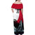 Greenland Whale Family Matching Off Shoulder Maxi Dress and Hawaiian Shirt with Arctic Waves and Where the Ice Meets the Sky Text Design