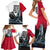 Greenland Whale Family Matching Short Sleeve Bodycon Dress and Hawaiian Shirt with Arctic Waves and Where the Ice Meets the Sky Text Design