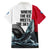 Greenland Whale Family Matching Short Sleeve Bodycon Dress and Hawaiian Shirt with Arctic Waves and Where the Ice Meets the Sky Text Design