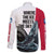 Greenland Whale Family Matching Short Sleeve Bodycon Dress and Hawaiian Shirt with Arctic Waves and Where the Ice Meets the Sky Text Design