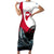 Greenland Whale Family Matching Short Sleeve Bodycon Dress and Hawaiian Shirt with Arctic Waves and Where the Ice Meets the Sky Text Design