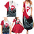 Greenland Whale Family Matching Summer Maxi Dress and Hawaiian Shirt with Arctic Waves and Where the Ice Meets the Sky Text Design