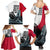 Greenland Whale Family Matching Summer Maxi Dress and Hawaiian Shirt with Arctic Waves and Where the Ice Meets the Sky Text Design