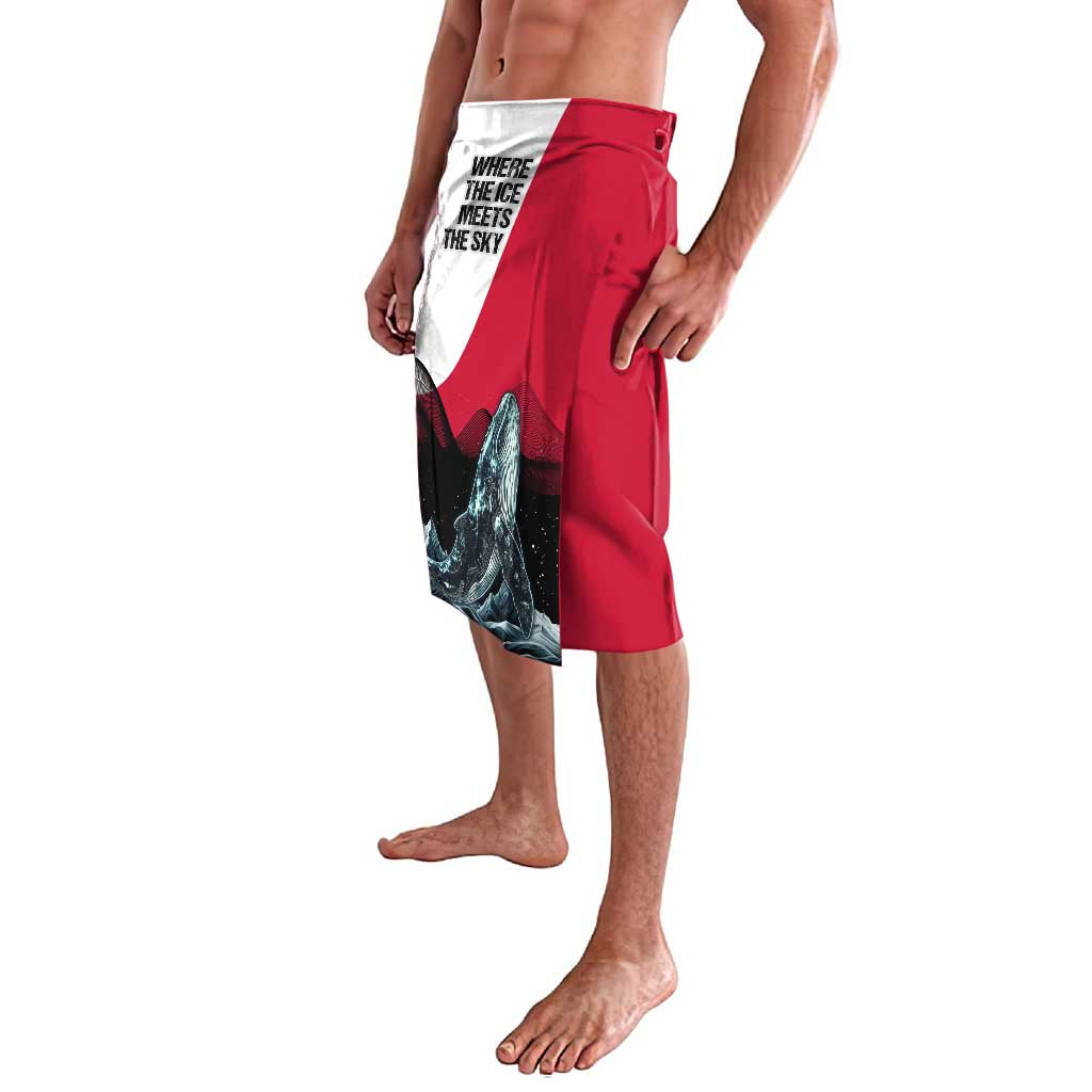 Greenland Whale Lavalava with Arctic Waves and Where the Ice Meets the Sky Text Design