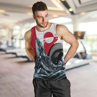 Greenland Whale Men Tank Top with Arctic Waves and Where the Ice Meets the Sky Text Design
