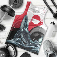 Greenland Whale Men Tank Top with Arctic Waves and Where the Ice Meets the Sky Text Design