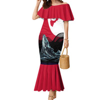 Greenland Whale Mermaid Dress with Arctic Waves and Where the Ice Meets the Sky Text Design