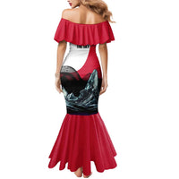 Greenland Whale Mermaid Dress with Arctic Waves and Where the Ice Meets the Sky Text Design