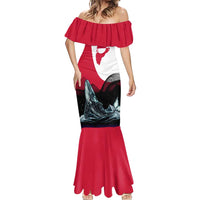 Greenland Whale Mermaid Dress with Arctic Waves and Where the Ice Meets the Sky Text Design