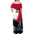 Greenland Whale Off Shoulder Maxi Dress with Arctic Waves and Where the Ice Meets the Sky Text Design