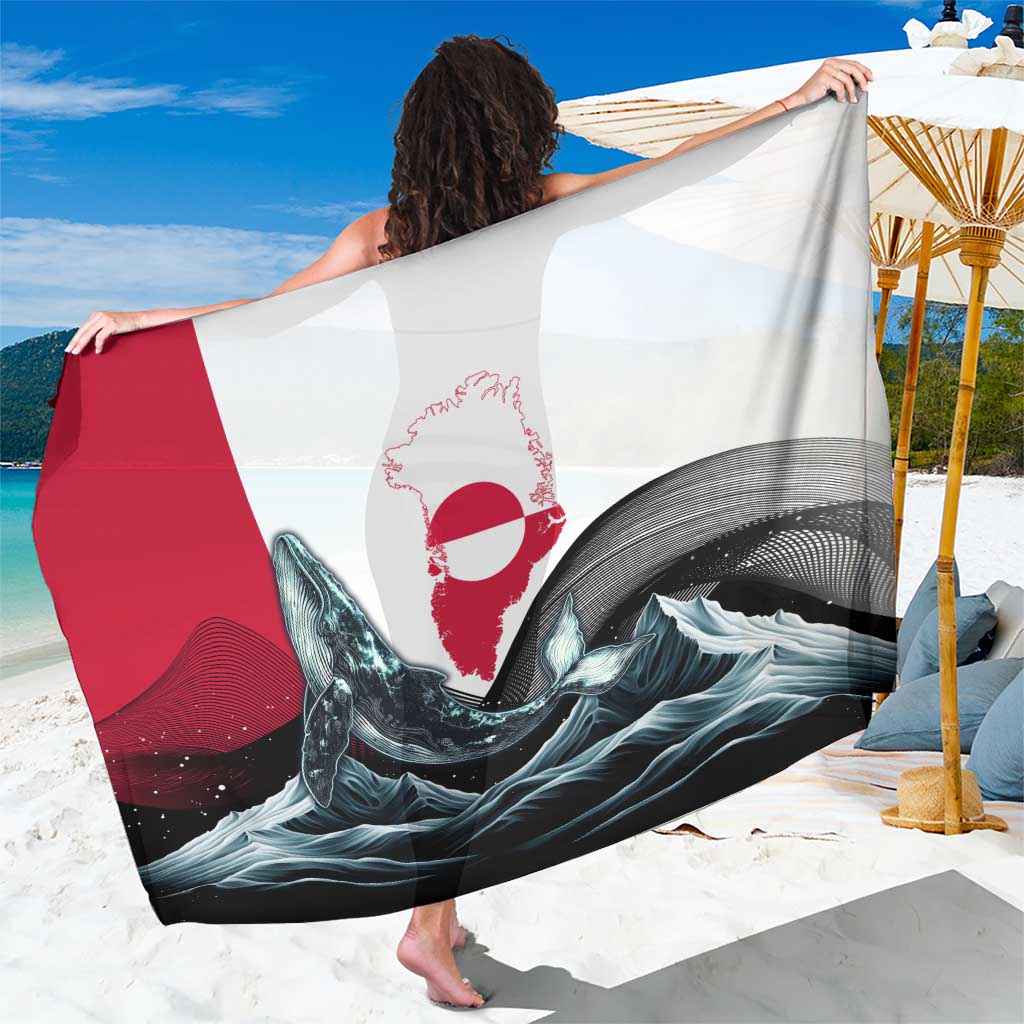 Greenland Whale Sarong with Arctic Waves and Where the Ice Meets the Sky Text Design