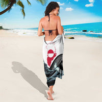 Greenland Whale Sarong with Arctic Waves and Where the Ice Meets the Sky Text Design