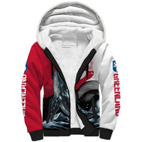Greenland Whale Sherpa Hoodie with Arctic Waves and Where the Ice Meets the Sky Text Design