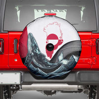 Greenland Whale Spare Tire Cover with Arctic Waves and Where the Ice Meets the Sky Text Design