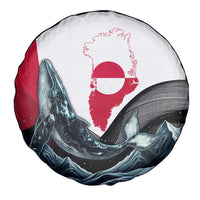 Greenland Whale Spare Tire Cover with Arctic Waves and Where the Ice Meets the Sky Text Design