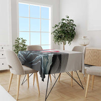 Greenland Whale Tablecloth with Arctic Waves and Where the Ice Meets the Sky Text Design