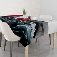 Greenland Whale Tablecloth with Arctic Waves and Where the Ice Meets the Sky Text Design