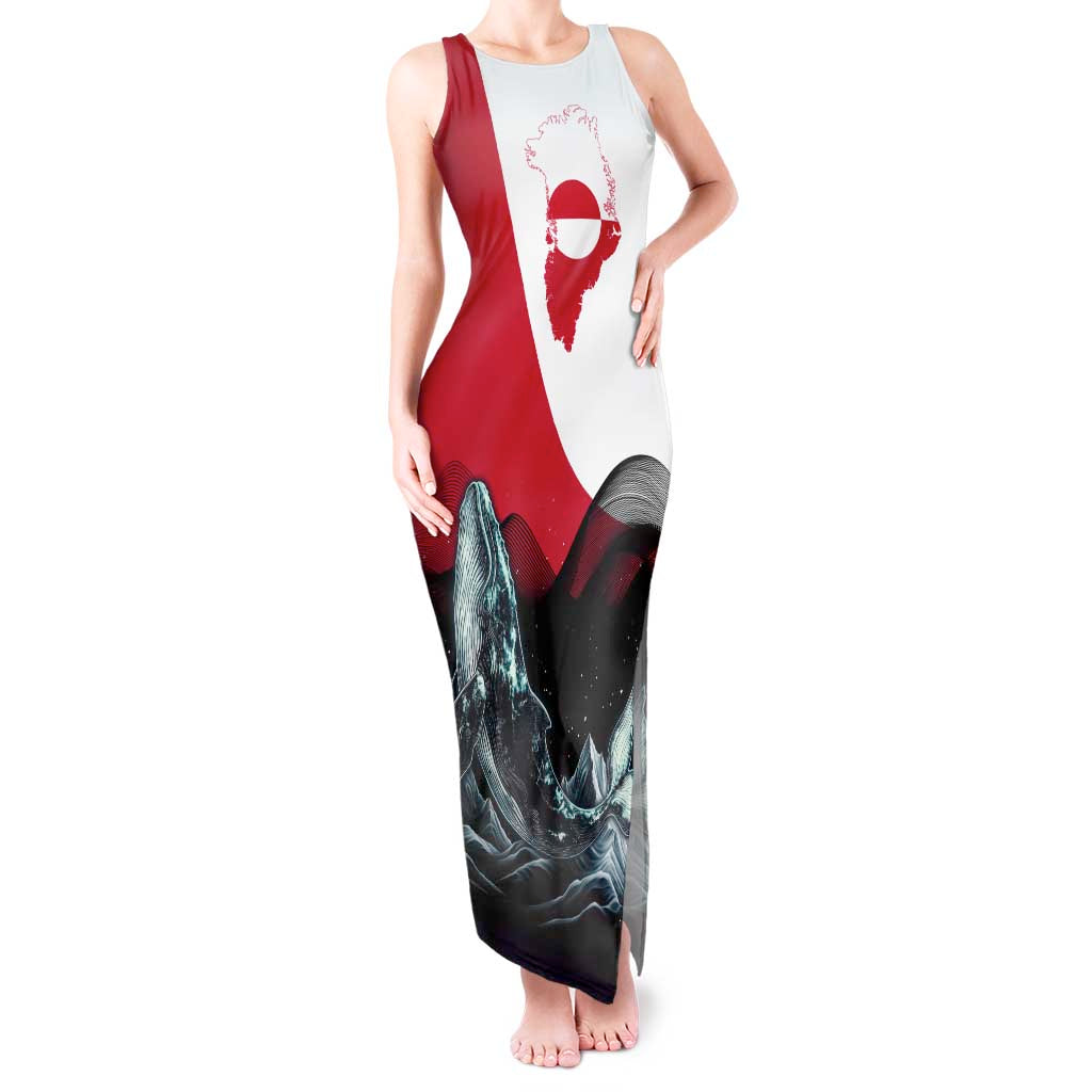 Greenland Whale Tank Maxi Dress with Arctic Waves and Where the Ice Meets the Sky Text Design