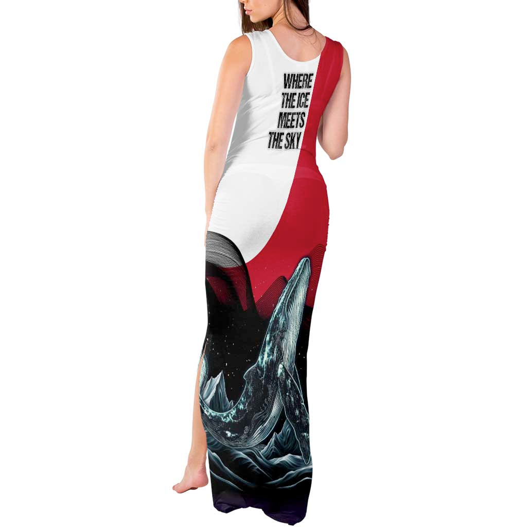 Greenland Whale Tank Maxi Dress with Arctic Waves and Where the Ice Meets the Sky Text Design