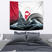 Greenland Whale Tapestry with Arctic Waves and Where the Ice Meets the Sky Text Design