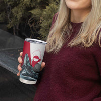Greenland Whale Tumbler Cup with Arctic Waves and Where the Ice Meets the Sky Text Design