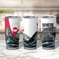 Greenland Whale Tumbler Cup with Arctic Waves and Where the Ice Meets the Sky Text Design