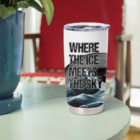 Greenland Whale Tumbler Cup with Arctic Waves and Where the Ice Meets the Sky Text Design