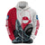 Greenland Whale Zip Hoodie with Arctic Waves and Where the Ice Meets the Sky Text Design