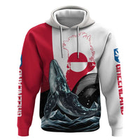 Greenland Whale Zip Hoodie with Arctic Waves and Where the Ice Meets the Sky Text Design