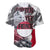 Greenland Baseball Jersey with Arctic Fox, Mountains, and Frozen Yet Fierce Text Design