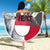 Greenland Beach Blanket with Arctic Fox, Mountains, and Frozen Yet Fierce Text Design