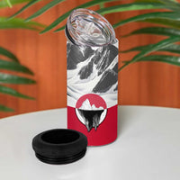Greenland 4 in 1 Can Cooler Tumbler with Arctic Fox, Mountains, and Frozen Yet Fierce Text Design