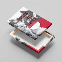 Greenland Canvas Wall Art with Arctic Fox, Mountains, and Frozen Yet Fierce Text Design