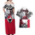 Greenland Couples Matching Off Shoulder Maxi Dress and Hawaiian Shirt with Arctic Fox, Mountains, and Frozen Yet Fierce Text Design