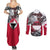 Greenland Couples Matching Summer Maxi Dress and Long Sleeve Button Shirt with Arctic Fox, Mountains, and Frozen Yet Fierce Text Design