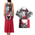 Greenland Couples Matching Tank Maxi Dress and Hawaiian Shirt with Arctic Fox, Mountains, and Frozen Yet Fierce Text Design