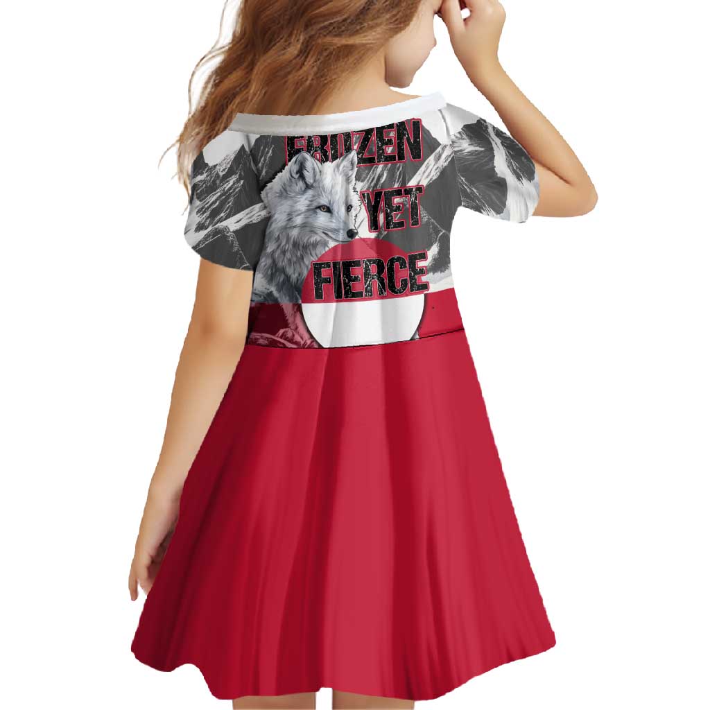 Greenland Family Matching Mermaid Dress and Hawaiian Shirt with Arctic Fox, Mountains, and Frozen Yet Fierce Text Design