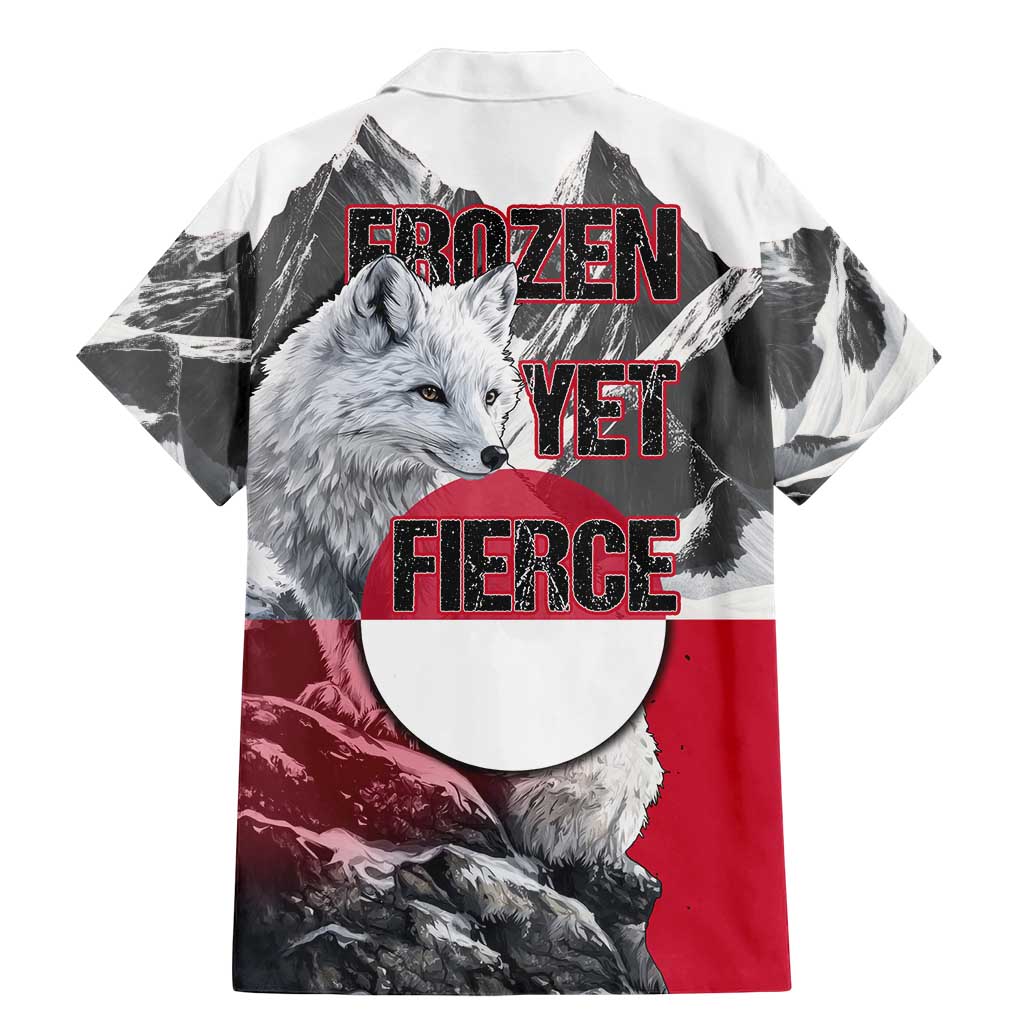 Greenland Family Matching Mermaid Dress and Hawaiian Shirt with Arctic Fox, Mountains, and Frozen Yet Fierce Text Design