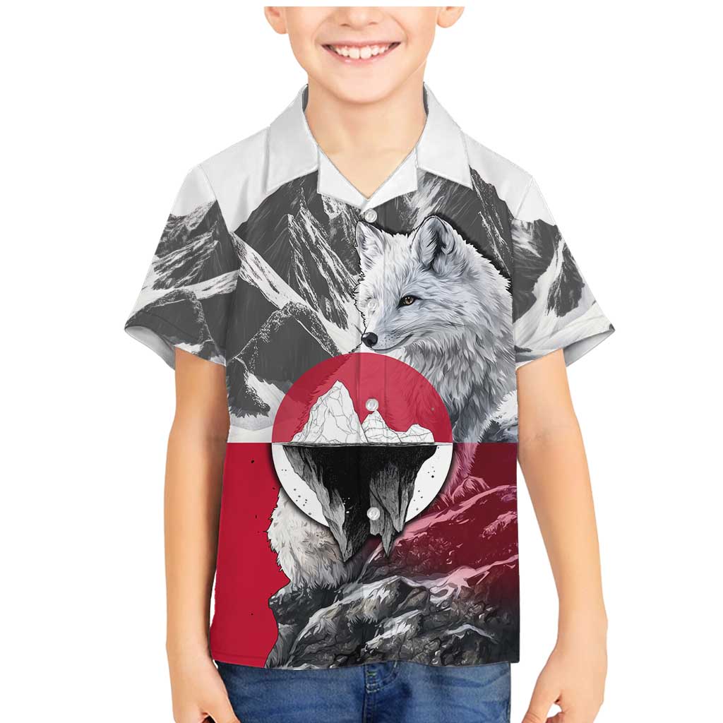 Greenland Family Matching Mermaid Dress and Hawaiian Shirt with Arctic Fox, Mountains, and Frozen Yet Fierce Text Design