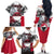 Greenland Family Matching Off The Shoulder Long Sleeve Dress and Hawaiian Shirt with Arctic Fox, Mountains, and Frozen Yet Fierce Text Design