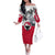 Greenland Family Matching Off The Shoulder Long Sleeve Dress and Hawaiian Shirt with Arctic Fox, Mountains, and Frozen Yet Fierce Text Design