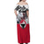 Greenland Family Matching Off Shoulder Maxi Dress and Hawaiian Shirt with Arctic Fox, Mountains, and Frozen Yet Fierce Text Design